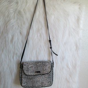 Vera Bradley Midnight Black White Crossbody Matching Wallet Shoulder Handbag Bag